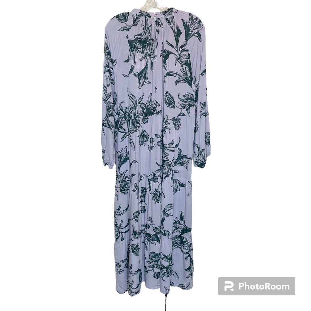 A New Day Floral Balloon Sleeve Tiered Midi Dress - Picture 7 of 12